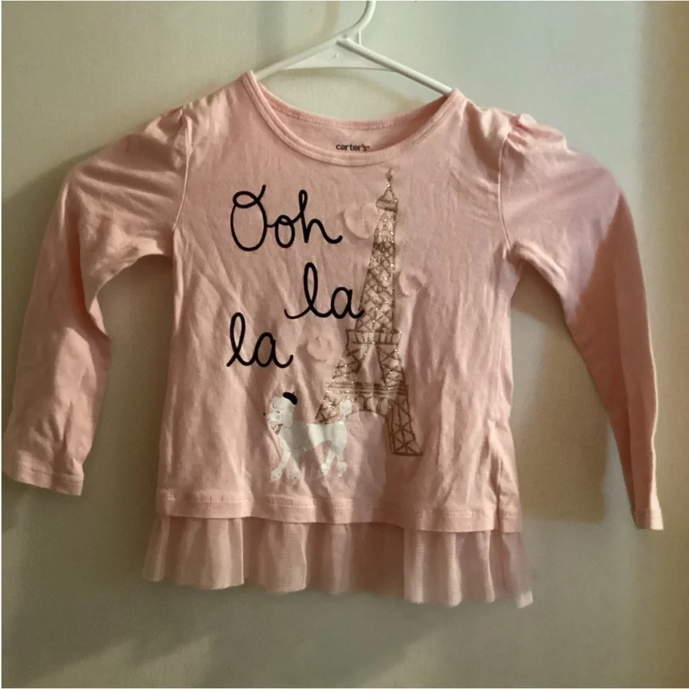 Ooohhh La La French Eiffel Tower Poodle Dog Ruffle Carters 3T